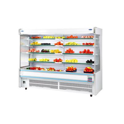 China Single/Double-temperature hot sale wholesaler with open multi-layer air curtain cabinet high quality fruit and beverage refrigerator display cabinet for sale