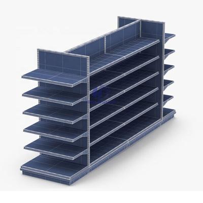 China Supermarket Shopping Shelf Grocery Store Pharmacy Supermarket Display Shelves Double Sided Display Customized Supermarket Shelves Metal for sale