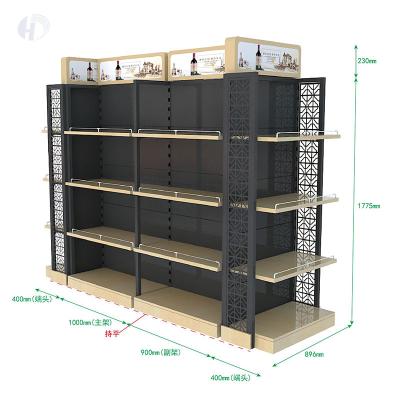 China Single-sided/double-sided factory wholesales grocery store metal display supermarket racks shelves shelf supermarket wooden store shelves à venda