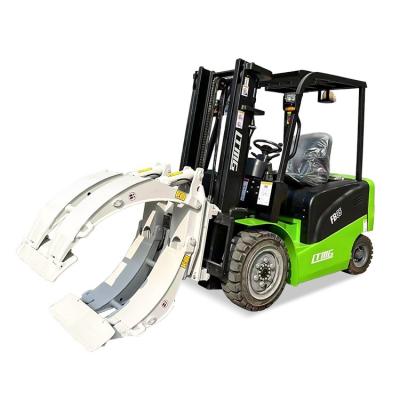 China Building Material Shops LTMG factory price small battery forklift 3 ton 3.5 ton electric forklift with paper clamp for sale