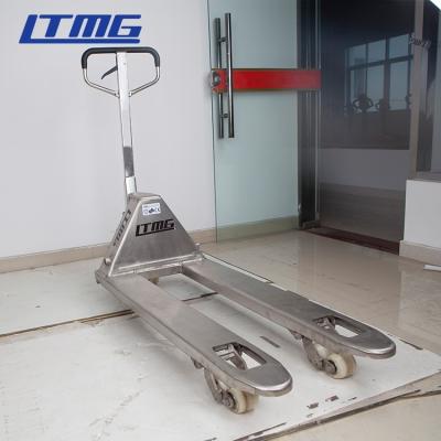 China Hotels LTMG Top Quality manual high lifting pallet   2ton  3ton  Hand stainless steel pallet truck with nylon or PU wheels for sale