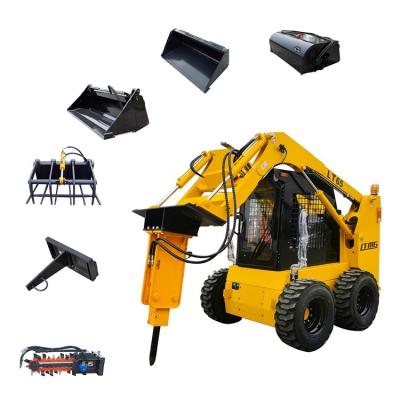 China Hotels 75 HP power  EPA signed 2000lbs 2200lbs 2500lbs  mini crawler skidsteer loader with auger drill attachment for sale