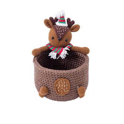 China Anti-pilling Manufacturers Wholesale Multicolor Christmas DIY Knitting Crochet Miscellaneous Storage Basket for sale