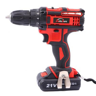 China Lithium Battery Electric Drill 21V Cordless Drill With 2 0AH Li Ion Battery Industrial Battery Cordless China Max Metal Drill 31*8*24cm for sale