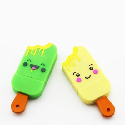 China Silicone Novelty Promotion Gift Ice Cream Cartoon PVC USB Flash Drive 2.0 16gb for sale