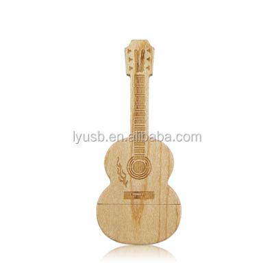 China LANYU Stick Customized Logo Wooden USB Practice Guitar USB Flash Stick Wood for sale