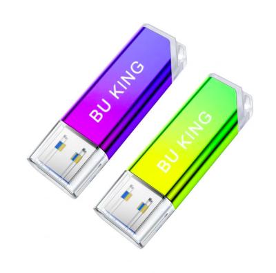 China 8/16/32/64 Gigabyte OTG USB Metal Logo Printing USB 2.0 Flash Drive Led Gradient Metal Shell USB Memory Pendrive Light Stick Drive for sale