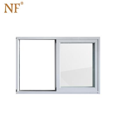 China Double Screen Tempered Glass Folding Aluminum Sliding Window for sale