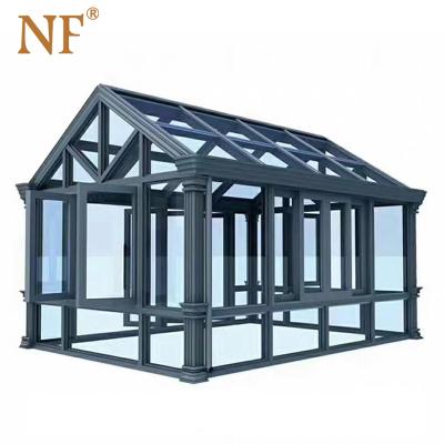 China Modern thermal break aluminum sunroom glass house for sale