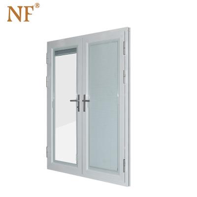 China Heat Insulation Wood Clad Aluminum Interior Shed Glass Doors for sale