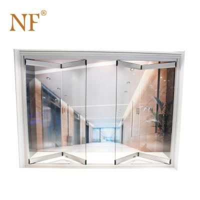 China Modern aluminum frameless folding glass doors for sale