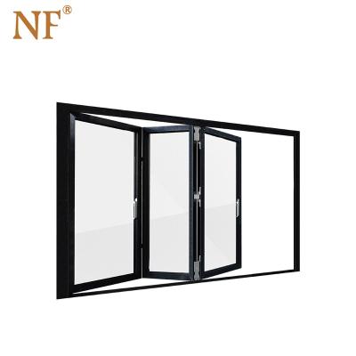 China Magnetic Screen Soundproof Veranda Aluminum Bifolding Window for sale