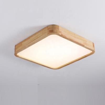 China Residential Round Rectangle Square Lampshade Japanese Style Indoor Wooden Acrylic Ceiling Lamp for sale