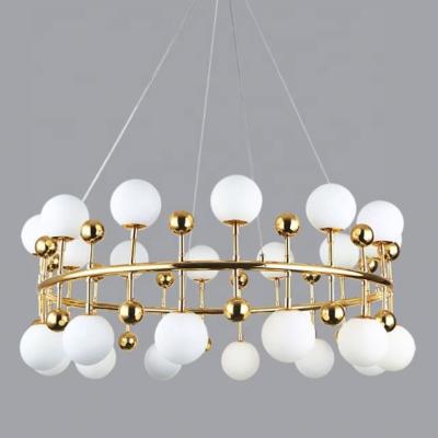 China Residential Hotel Lobby 16 Lights Outdoor Glass Ball Chandelier White Multi Shades Various Arms for sale