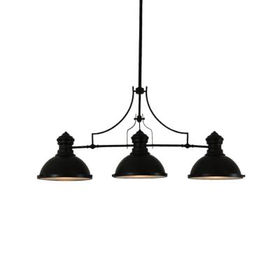 China Residential 3 Lights Round Industrial Lighting Glass Shade Pendant Hanging Lamp For Dining Room for sale