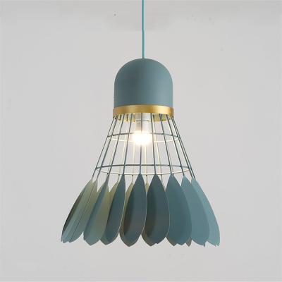 China Residential Circular Decorative White Lamp Shape Badminton Cloth Hanging Lights For Restaurants for sale