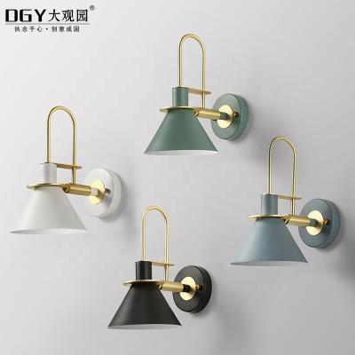 China EUROPEAN E27 5w Modern White Black Green Blue Funnel Shape Hotel Stairs Trace Wall Light Lamp for sale