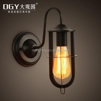 China Hallway Black Vintage Wrought Iron Design Attic Wireless Electronic Fancy Wall Lamp for sale