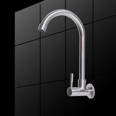 China Sense Faucets European Long Neck Kitchen Sink Faucet Wall Mounted Mixer Tap for sale