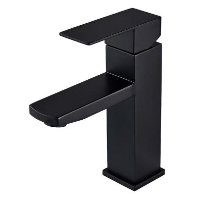 China Contemporary Stainless Steel Bathroom Black Faucet for sale