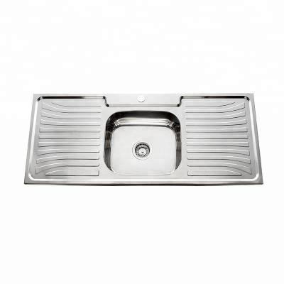 China Without Faucet Stainless Steel Kitchen Sink With Drainer for sale