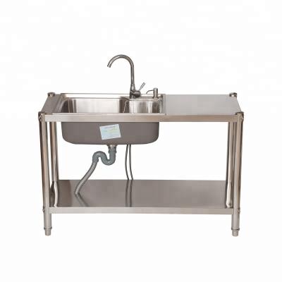 China Without faucet stainless steel work table with sink for sale