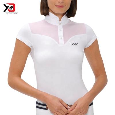 China Durable Wholesale Rider Branded Base Layer Equestrian Short Sleeve Competition Shirt for sale