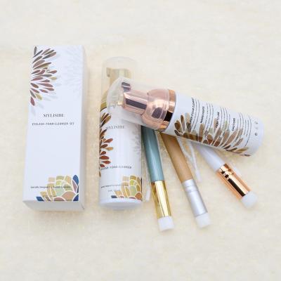 China Natural Soft High Quality Clean Eyelash Lash Shampoo with Soft Wick Detergent Brush Deep Remove Lash Foam Eye Lash Cleaning Shampoo for sale