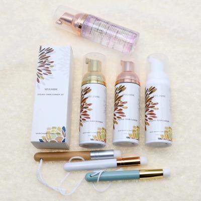 China Natural Soft Custom Eyelash Cleanser Wick Oil Free Detergent With Cleaning Brushes For Eyelashes Lash Shampoo Eyelash Cleanser for sale