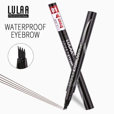 China LULAA Gray Eyebrow Pencil Make Up Black Eyebrow Tint 6Color Brown Long Lasting Natural Ink Waterproof Makeup Eyebrow Pen 4 Colors for sale