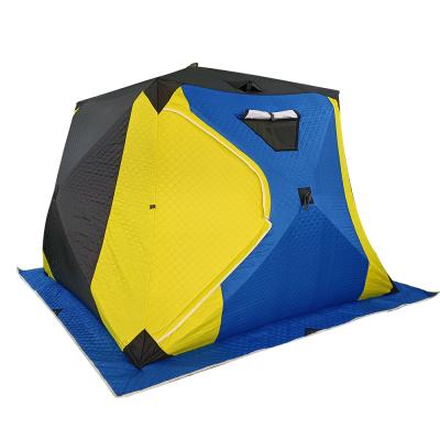 China Outddoor Fishing Ice Fishing Tent, Insulated Waterproof Portable Pop Up Ice Shelter Waterproof Polyester Oxford With Cotton Fabric Hollow Layer for sale