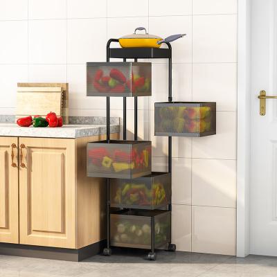 China Mobile Storage Kitchen Customs Entryway Shelf Cabinet Vegetable Fruit Storage Layers Space-Saving Viable Muti for sale