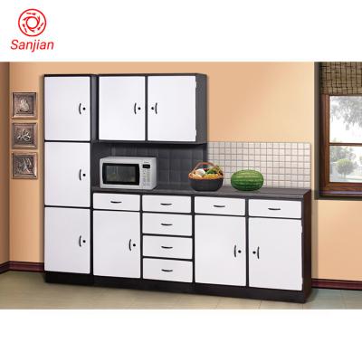 China Modern Sanjian knocked down cheap sideboard supplies storage metal pantry cupboard for home and hotel for sale