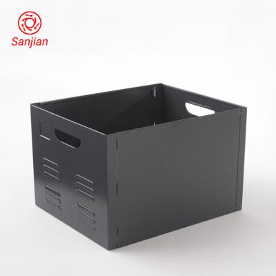 China Viable Sanjian Customized Black Steel File Cabinet Home Office Storage Stuff Basket Box Cabinet for sale