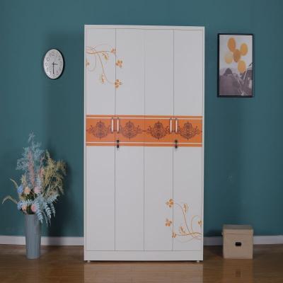 China Indonesian Modern Furniture Customized Living Room Steel Wardrobe Storage Metal Bedroom 4 Door Locker Cabinet Storage for sale