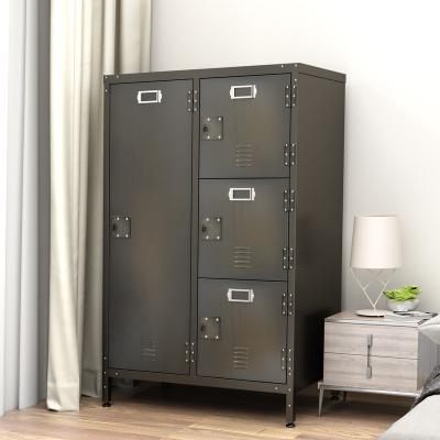 China Hot Sale Vintage Steel 6 Door Chest Chest Sideboard Cabinet Locker Household Furniture Metal Fashion Retro Office Furniture for sale