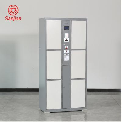 China Sanjian 6 Doors KD Steel Structure Home Storage Cabinet Smart Package Electric Locker for sale