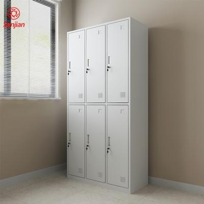 China Gym club. Convenient Steel Pool Clothes Storage Six Doors Desks And Work Waterproof Locker Wardrobe Metal Locker Cabinet Gym Locker for sale