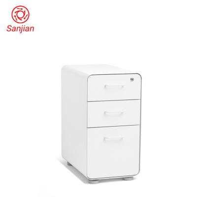 China Curly edge design (the other) SANJIAN style adjustable new lockable under the office desk 3 drawer steel cabinet mobile pedestal specifications for sale