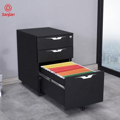 China China Supplier Factory Price Office Small Storage FC A4 File Folder 3 Drawer Adjustable Steel Metal Filing Cabinet Movable Pedestal(Other) for sale