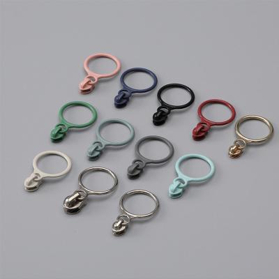 China Wholesale Nickel Free Round Shape Making Custom Logo Bag Metal Zipper Slider Puller For Purse/Clothing for sale