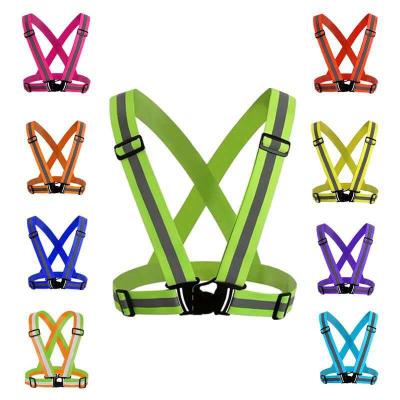 China High Visibility Fluorescent Reflective Belt Hi Visibility Running Adjustable Safety Vest Reflective Workwear Invest High Visible Tapes for sale