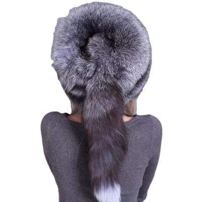 China Luxury JOINT Winter Fur Hat Finland Silver Fox Real Fur Hats For Women Winter Fox Fur Hat for sale