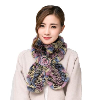 China Real Rex Rabbit Fur Korea Muffler Scarf Ladies Muffler Scarf Women Size Winter Scarf Plus Fur for sale