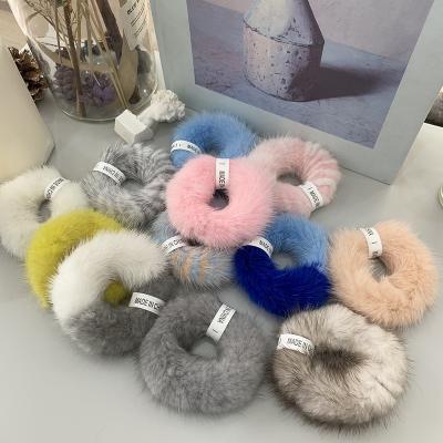 China Luxury Fashion Mink Fur Rope Soft Mink Fur Head Rope Women Gift European and American New Style Real for sale