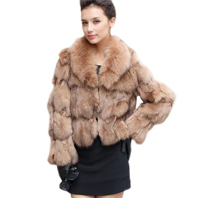 China Anti-wrinkle patchwork fox fur coat sheath long oversized real fox fur coats for women warm winter fur jacket for sale