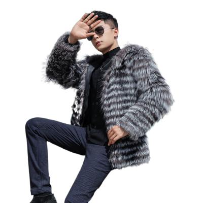 China Anti-Wrinkle Silver Fox Fur Jacket Real Man Real Fox Fur Coats Long Fox Fur Coat With Hood Plus Size for sale