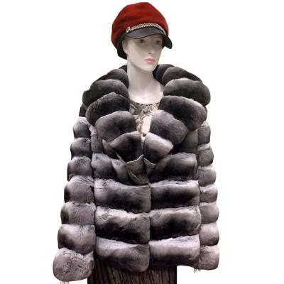 China Real Chinchilla Anti-Wrinkle Fur Jacket Women Luxury Winter Wear Genuine Chinchilla Coats for sale