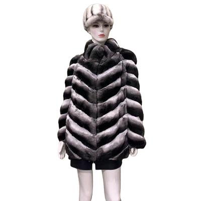 China Anti-wrinkle 100% real chinchilla fur coat from professional real chinchilla fur jacket factory for sale