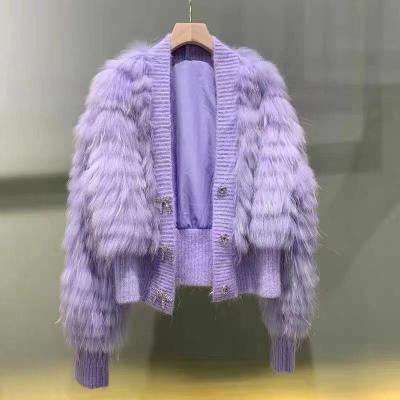 China Fox fur jacket 2021 new jacks and winter fur collection Fox fur coats for women's clothing real Fox fur knitted coat elegant for sale